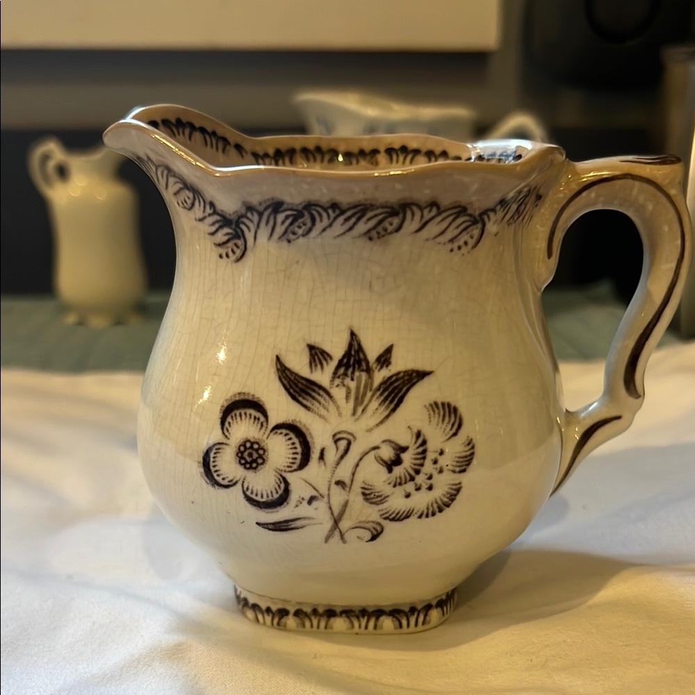 Vintage Floral Ceramic Pitcher